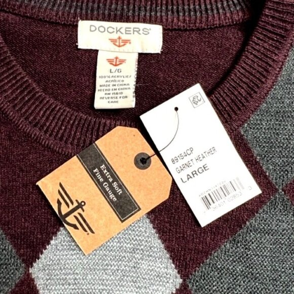 Dockers Argyle Knit Pullover Men's Sweater - Picture 3 of 3